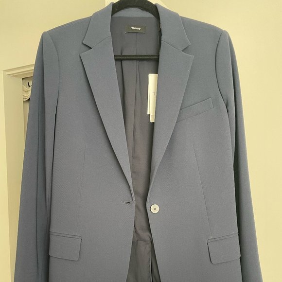 Theory Blazer 8 - Admiral Crepe, Navy - Picture 2 of 4